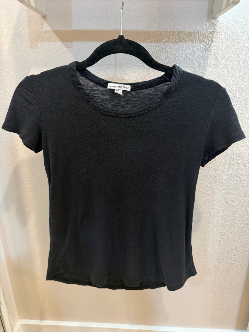 James Perse Black Short-Sleeve Crewneck Tee